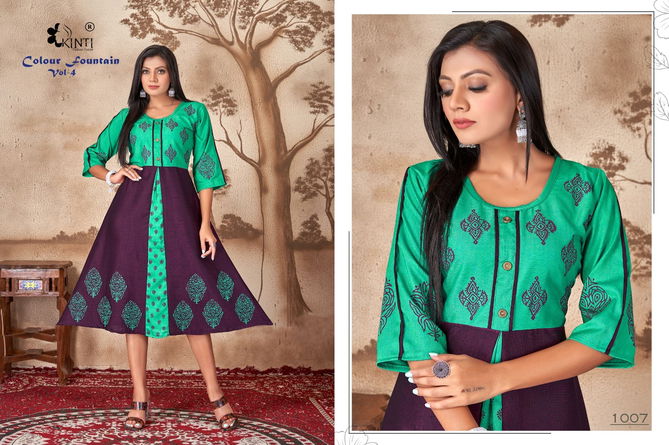 Colour Fountain Vo 4 By Kinti Designer Kurti Catalog